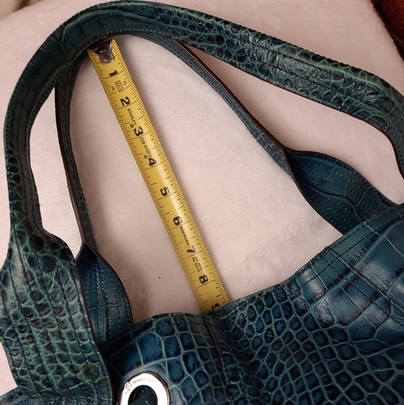 b Makowsky Blue Crocodile Embossed Shoulder Bag - Picture 13 of 13